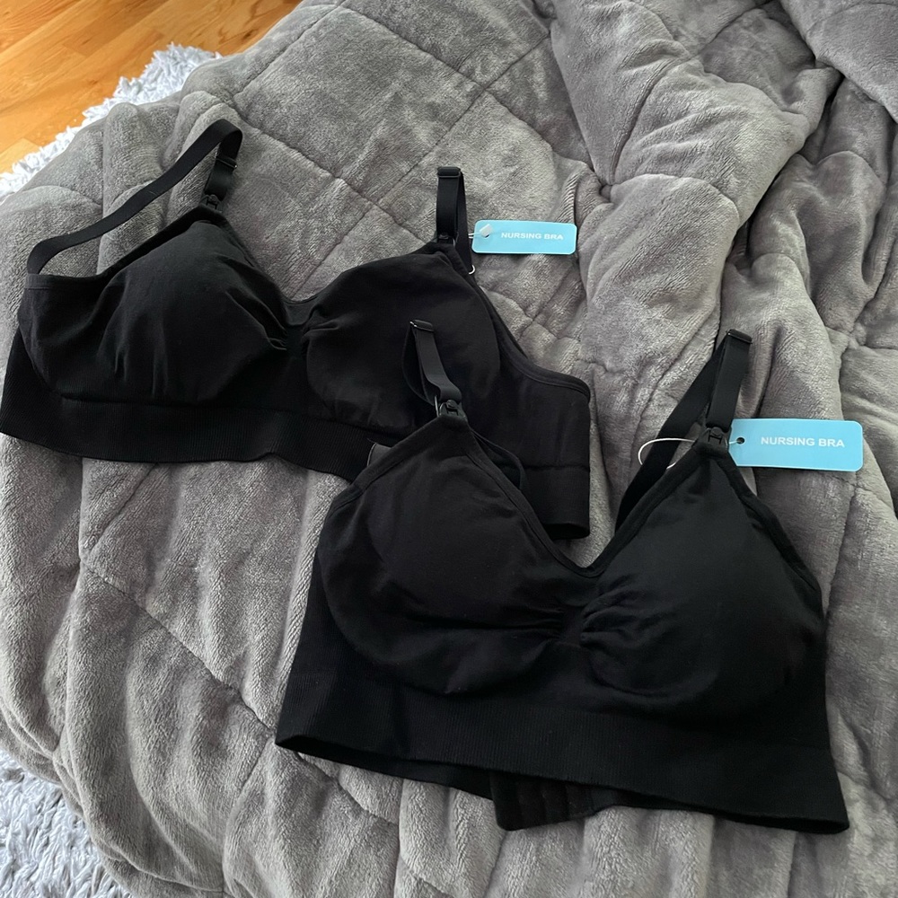 Brand new black nursing bras
